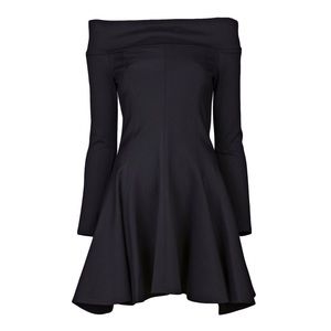Halston Heritage Off Shoulder A-Line Dress